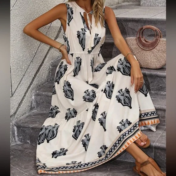 white christmas dresses Cottagecore Maxi Dress main image 1